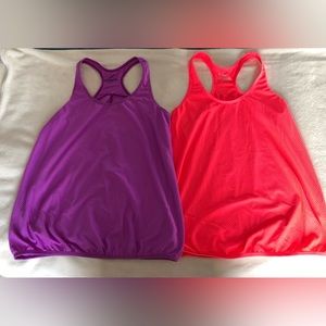 Tek Gear lot of 2 athletic/yoga tank tops. Size S. GUC.